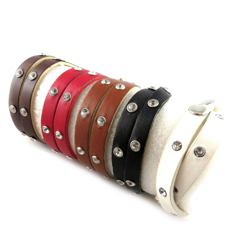 Bracelet cuir \'Peaceful\' marron foncé - 2 tours - [R6935]