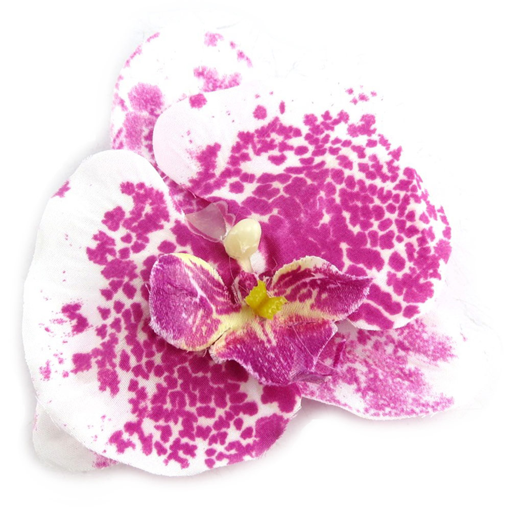 Pince fleur \'Orchidée\' rose blanc - 95 mm - [R6951]