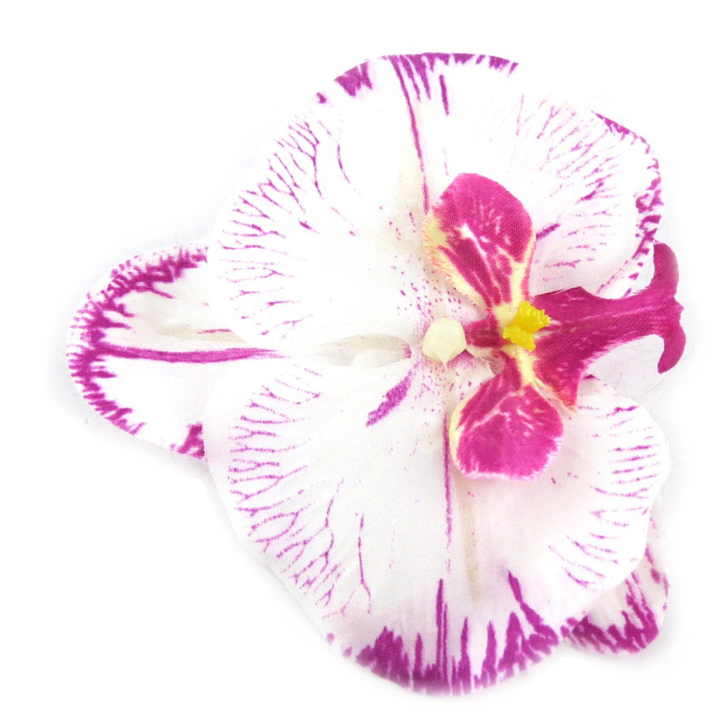 Pince fleur \'Orchidée\' blanc violet - 95 mm - [R6955]
