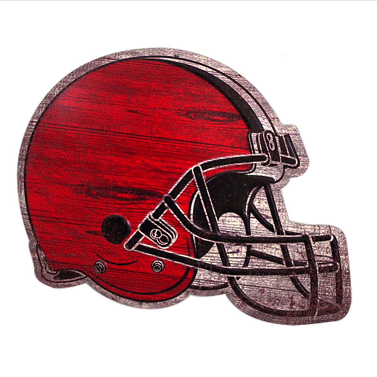 Plaque métal rétro \'Casque Football Américain\' rouge gris - 40x30 cm - [R7016]