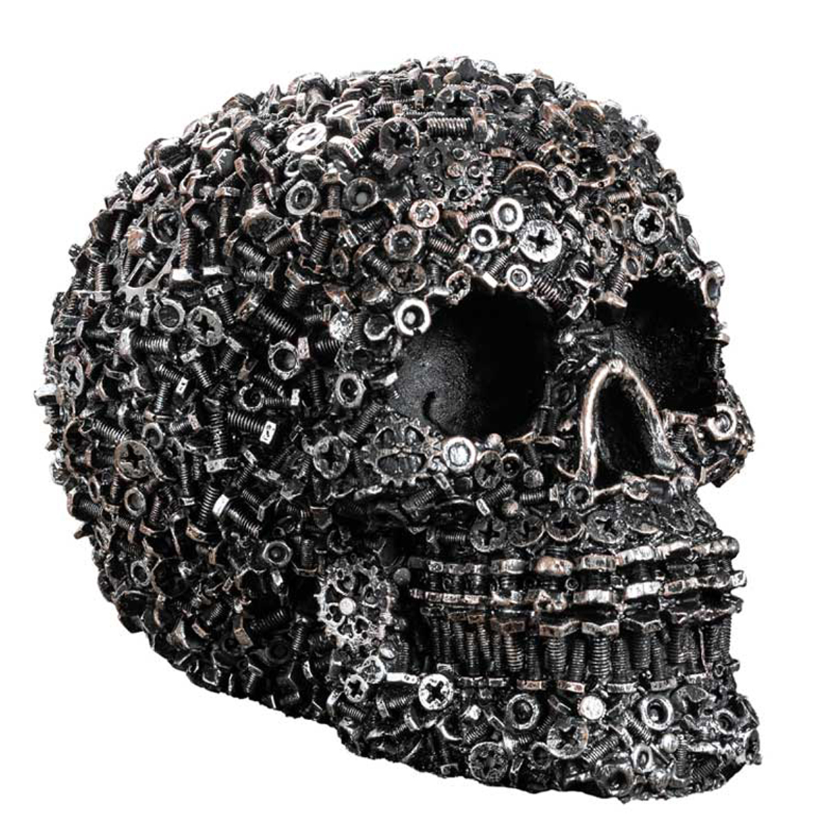 Figurine résine \'Tête de Mort\' écrous - 16x12x11 cm - [R7049]