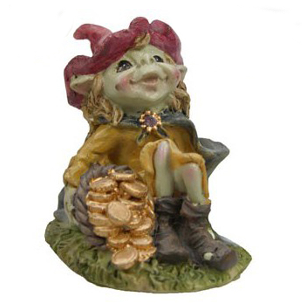 Figurine résine \'Pixie Elfe de la Forêt\' fortune - 6 cm - [R7078]