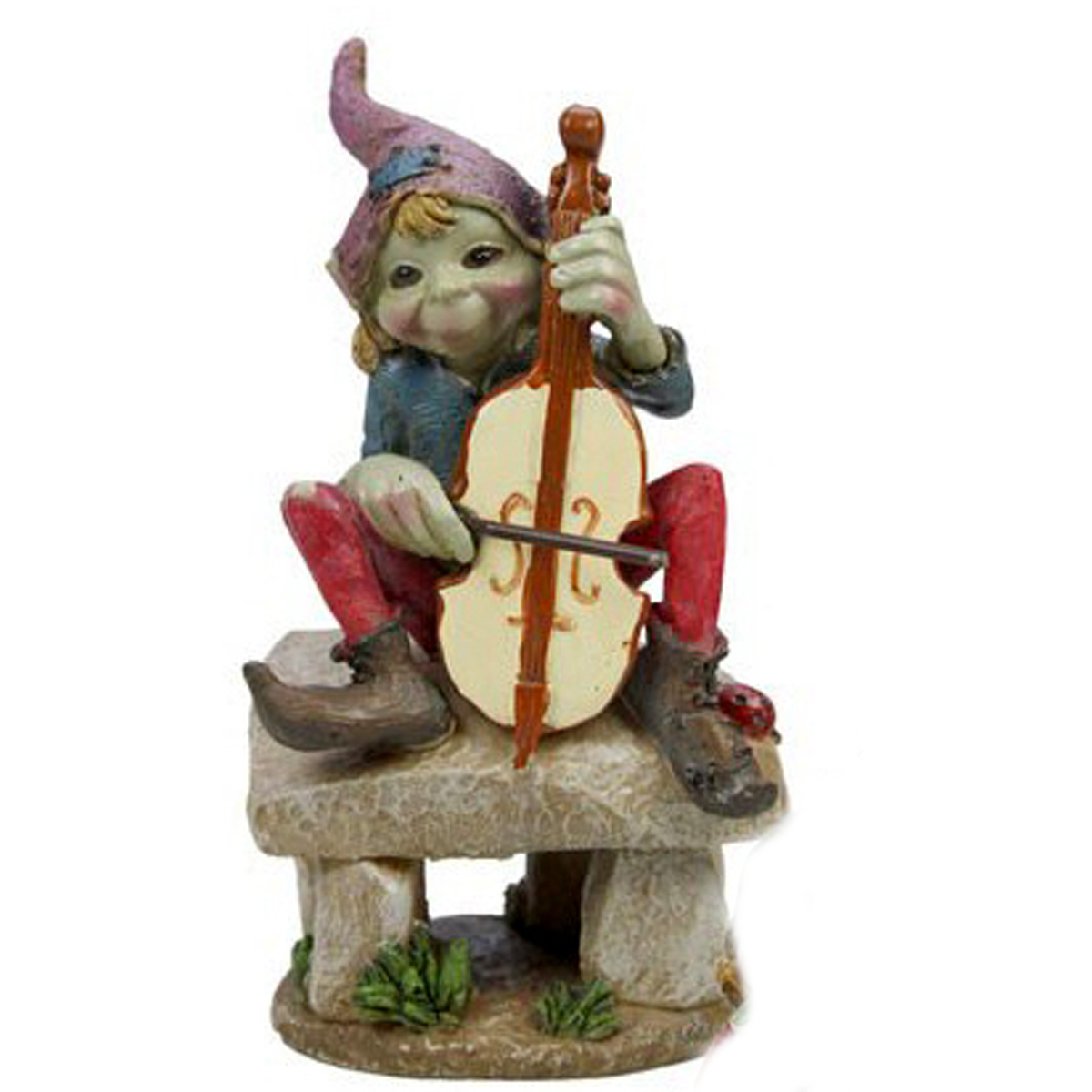 Figurine \'Pixie Musicien\' violon - 13 cm - [R7082]