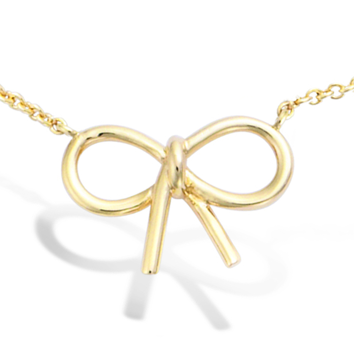 Collier Plaqué-Or \'Noeud Romantique\' doré - 15x11 mm - [R7125]