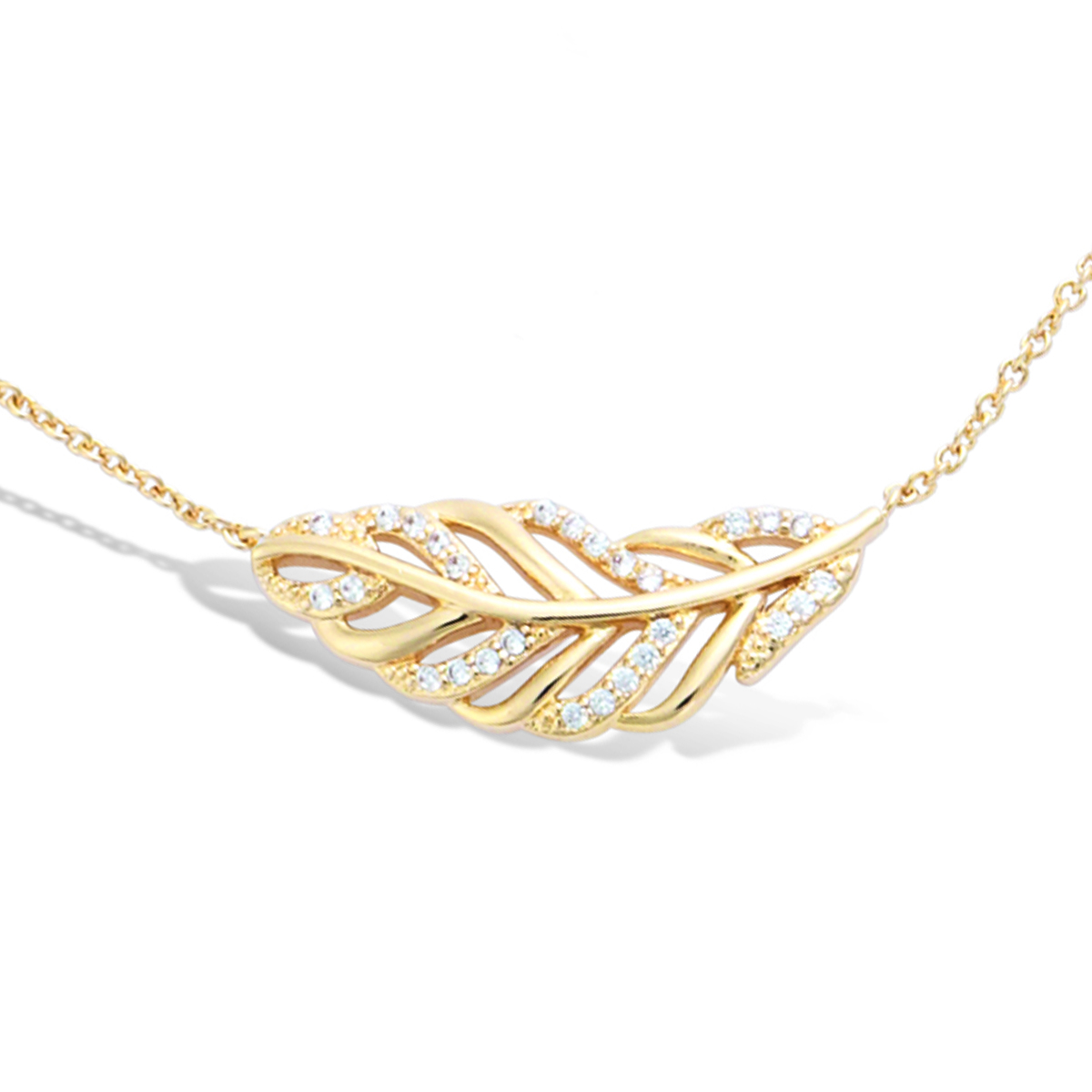 Collier Plaqué-Or \'Sissi\' blanc doré - 28x10 mm - [R7126]