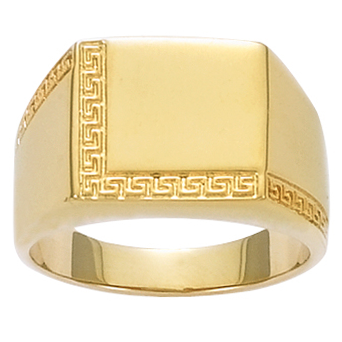 Chevalière Plaqué Or \'Charles\' doré - 14x13 mm - [R7140]