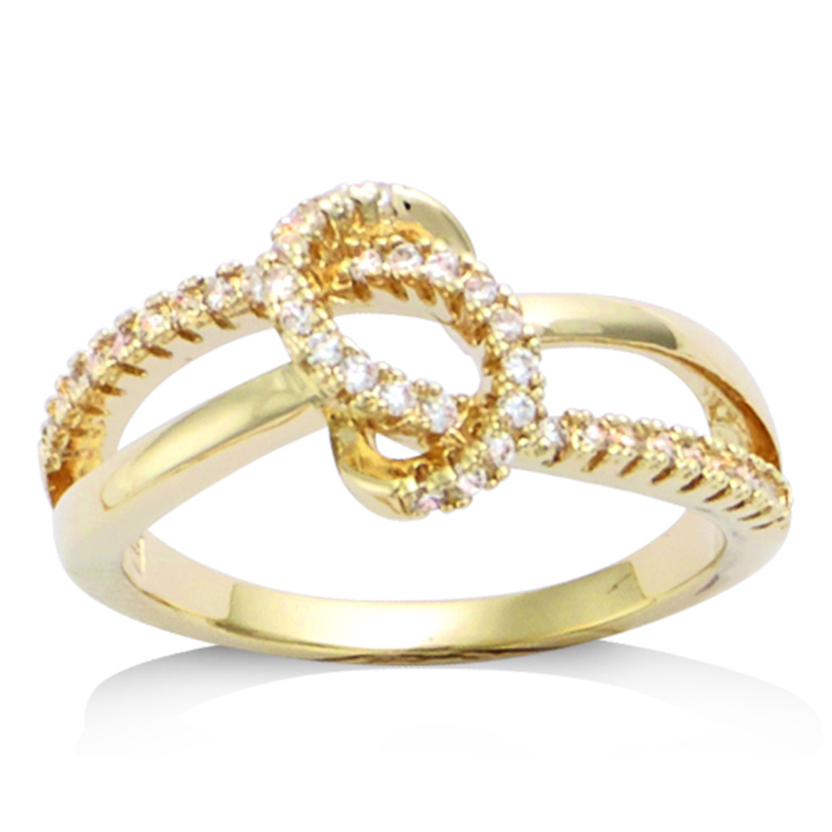 Bague Plaqué Or \'Sissi\' blanc doré - 10 mm - [R7148]