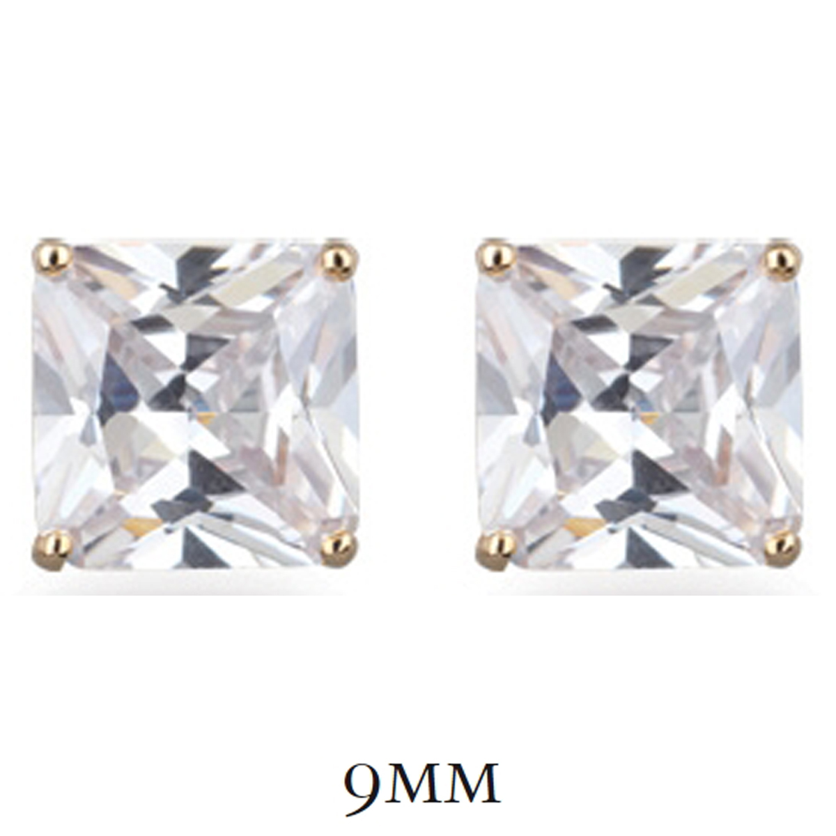 Boucles plaqué or \'Essentiel\' Blanc doré - 9 mm - [R7167]