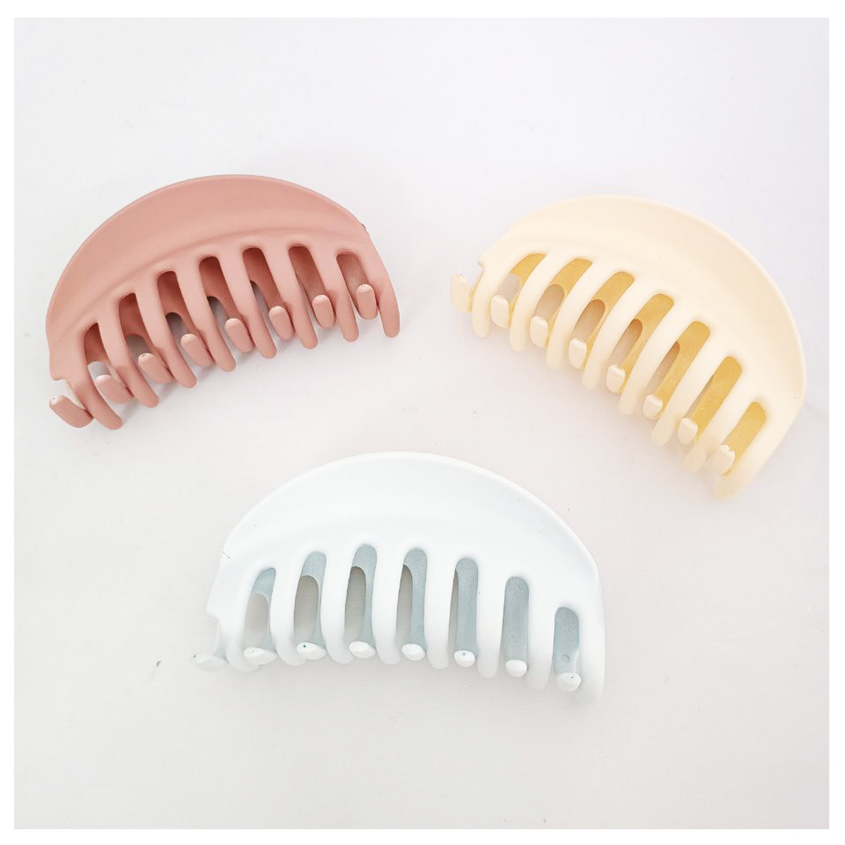 Pince cheveux \'Coloriage\' blanc - 10x5 cm - [R7253]