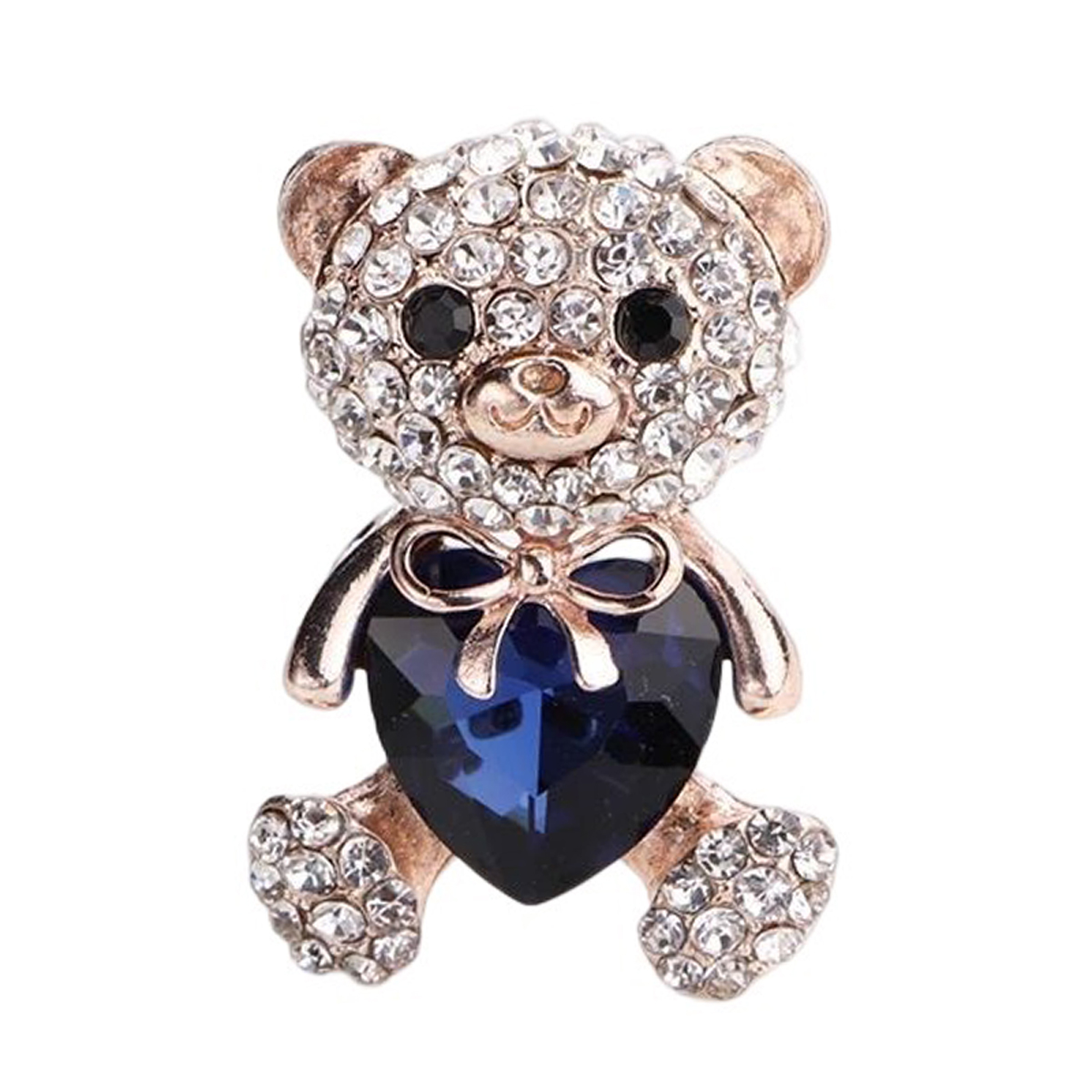 Broche Créateur \'Teddy Bear\' bleu doré - 40x28 mm - [R7301]