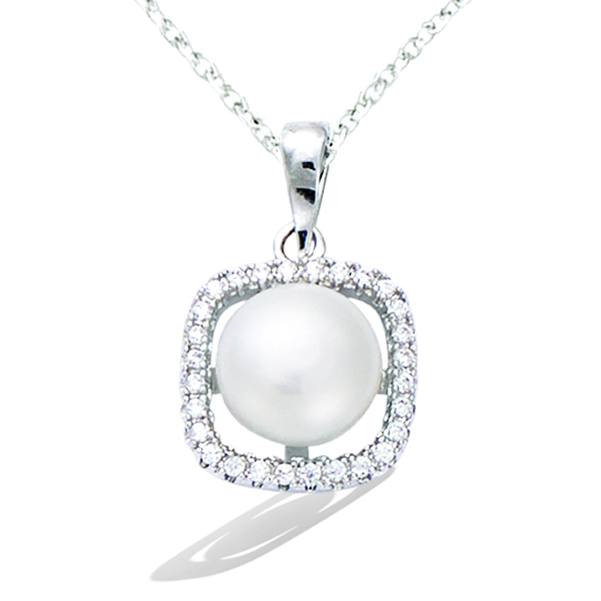 Pendentif Argent \'Sissi\' gris argenté (rhodié) - 10x10 mm - [R7349]