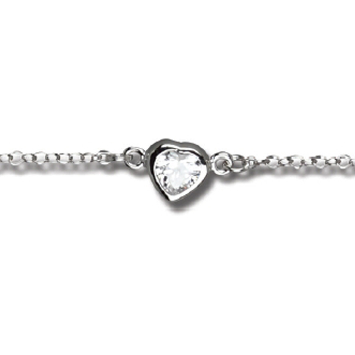 Bracelet Argent \'Love\' blanc argenté (rhodié) - 6x6 mm - [R7437]