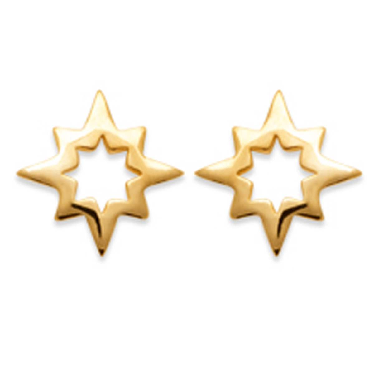 Boucles Plaqué Or \'Cléopatra\' doré  - 8x8 mm - [R7464]