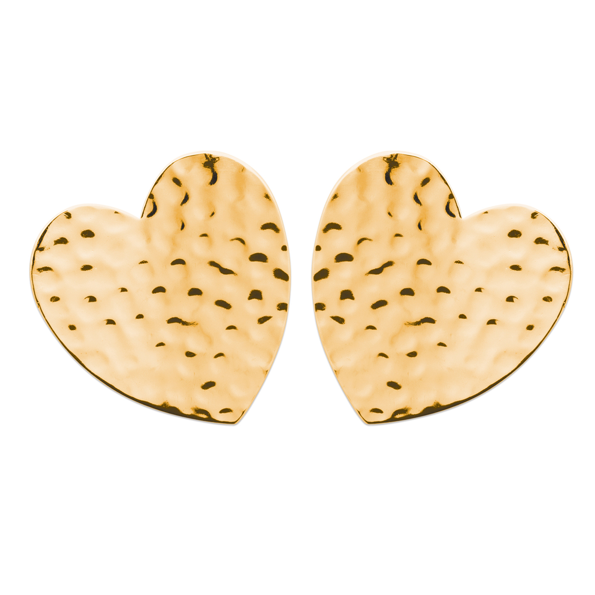 Boucles Plaqué Or \'Cléopatra\' doré  - 20x20 mm (coeur, love) - [R7479]