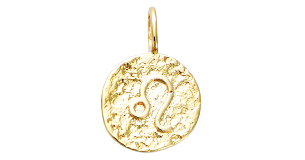 Pendentif Zodiaque Lion Plaqué Or - Gravure - Achat / Vente pendentif