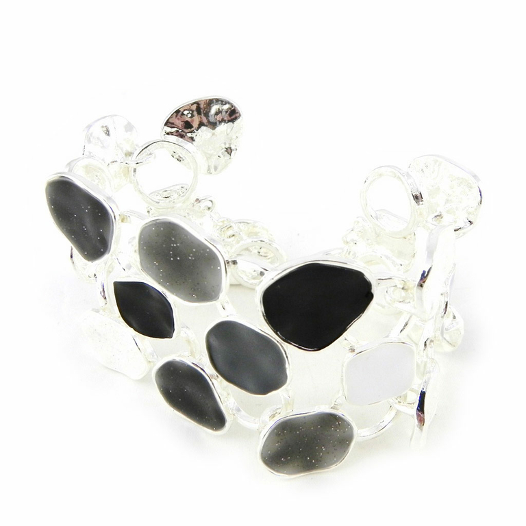 Bracelet Créateur 'Coloriage' noir blanc - [H0872