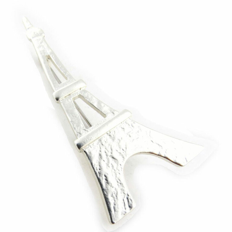 Broche Ancienne Tour Eiffel - Argentée, Style 1900, Occasion En Très Bon état