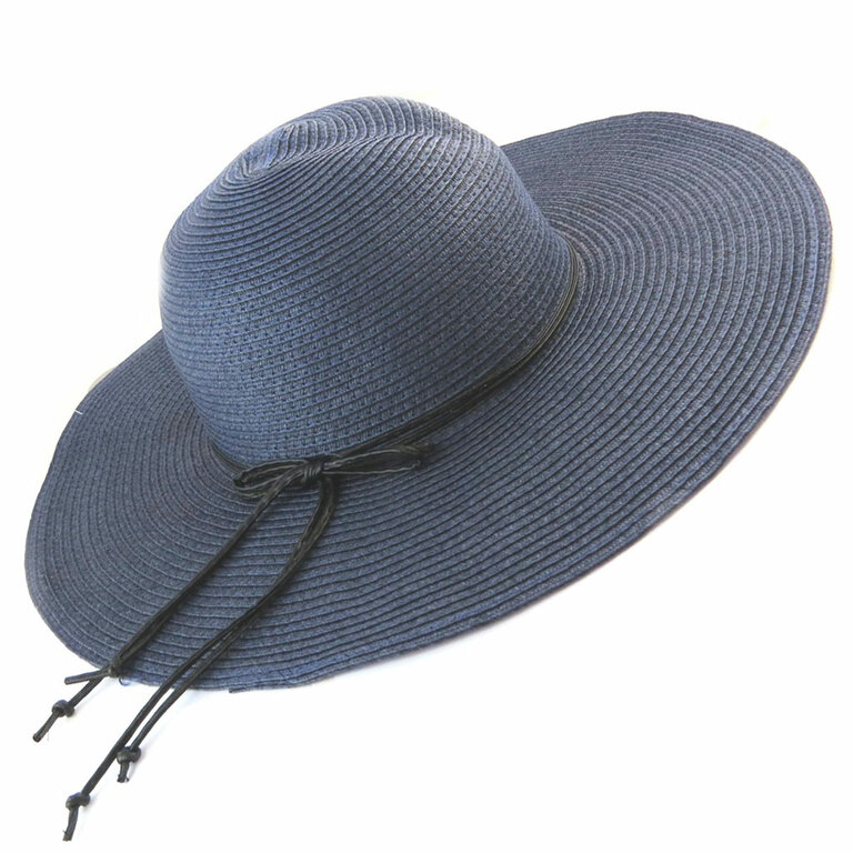Chapeau Capeline Vintage Bleu Marine Années 1950 - Velours - Taille Unique - Occasion