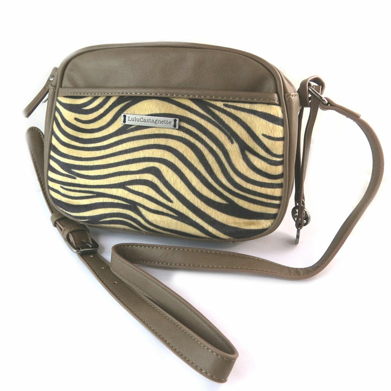 Sac créateur 'Lulu Castagnette' marron tigré 25x18x9 cm [N9818]