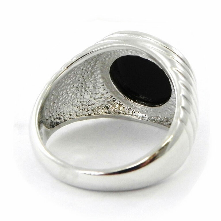 Bague Homme Argent Massif 925 - Style Royaume/King Noir Et Doré - Tendance - NEUVE Avec étiquettes