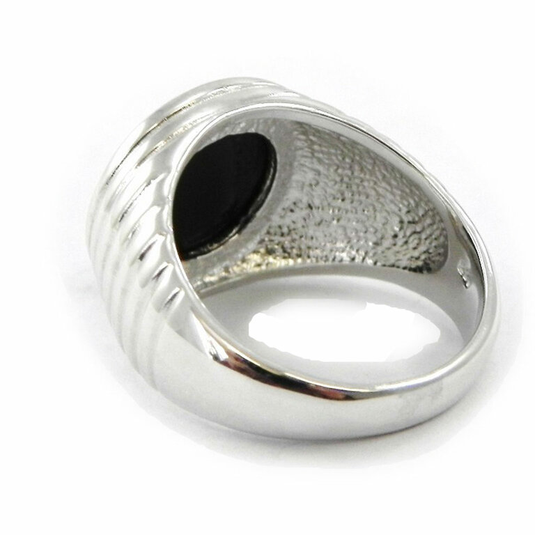 Bague Homme Argent Massif 925 - Style Royaume/King Noir Et Doré - Tendance - NEUVE Avec étiquettes