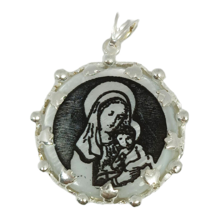 Pendentif Vierge Marie En Plaqué Or - Bijou Religieux Chrétien/orthodoxe - Émail Multicolore - Neuf Avec étiquettes