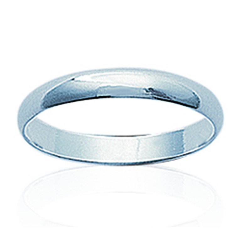 Alliance Unisexe Argent Massif 925 Rhodié - Taille 68 - 3 Mm Lapidée - Dolly-Bijoux