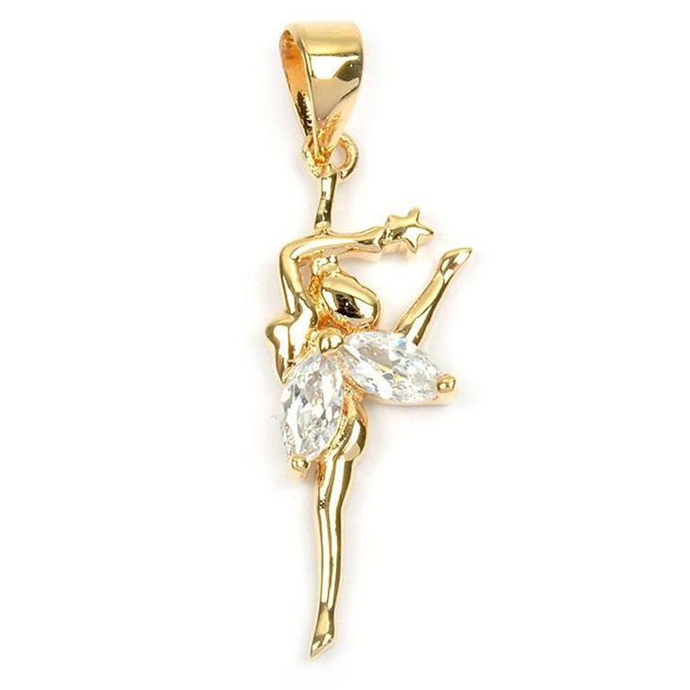 Pendentif La Fée Clochette En Plaqué Or 18K - Neuf Avec étiquette, Bijou Unisexe