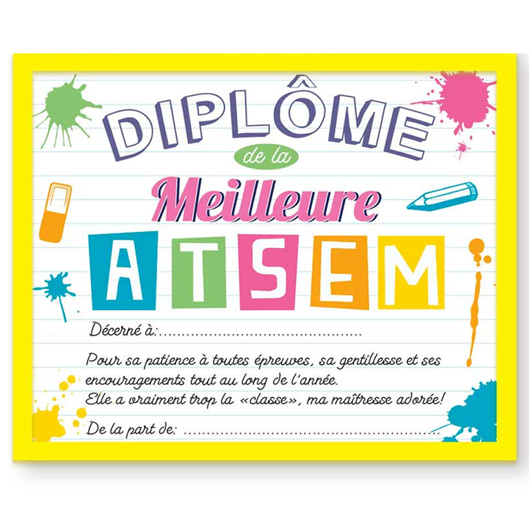 Diplome De La Meilleure Atsem A Imprimer