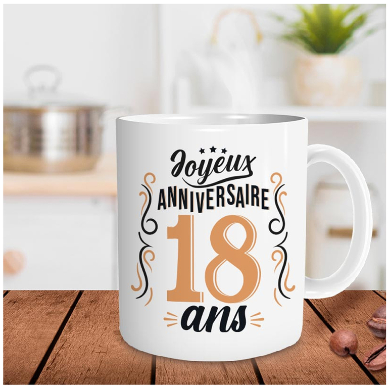 Mug anniversaire femme 18 ans – Originale 2008 main image 1