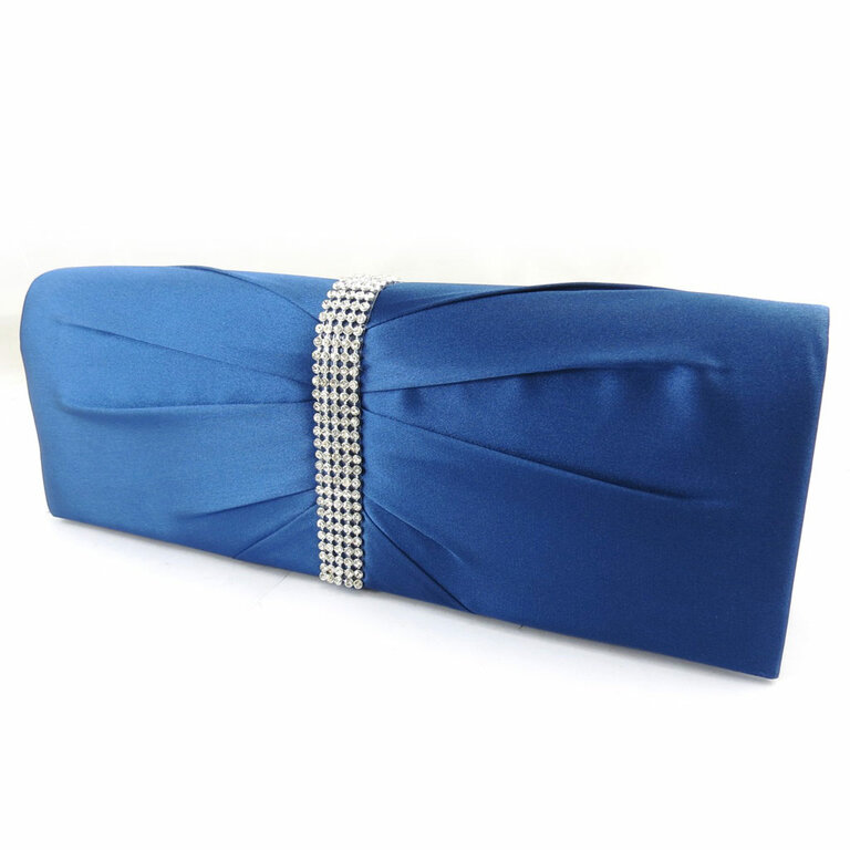 SUKUTU Sac De Soirée Cristal Strass Femme - Pochette Mariage Élégante Bleu Marine Avec Chaînes Détachables