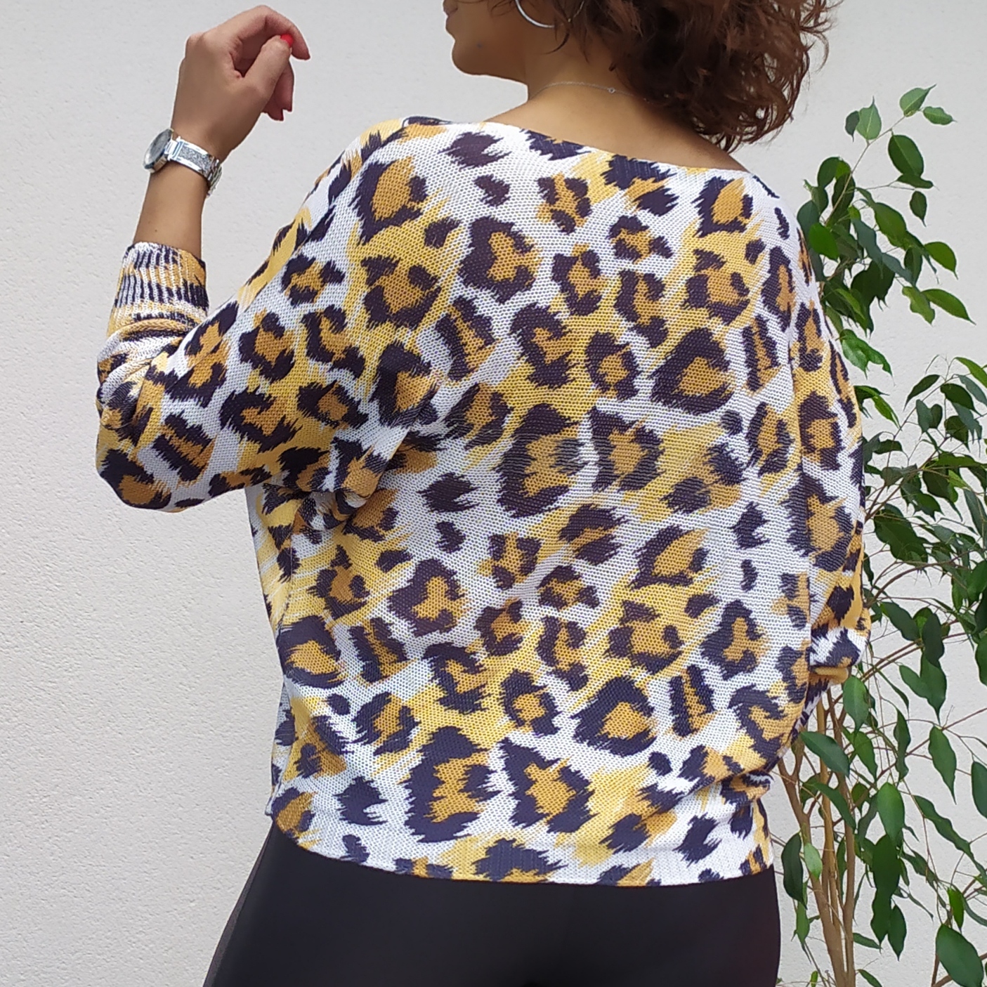 NESS pull fin imprimé léopard tendance femme