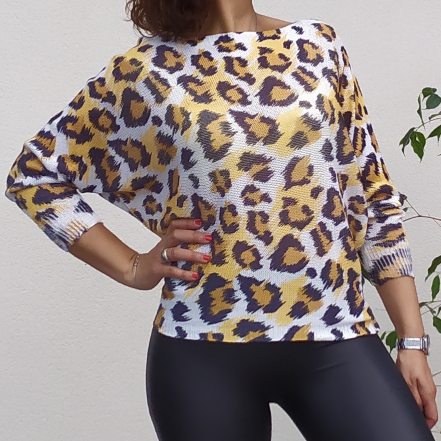 NESS pull imprimé léopard mode femme
