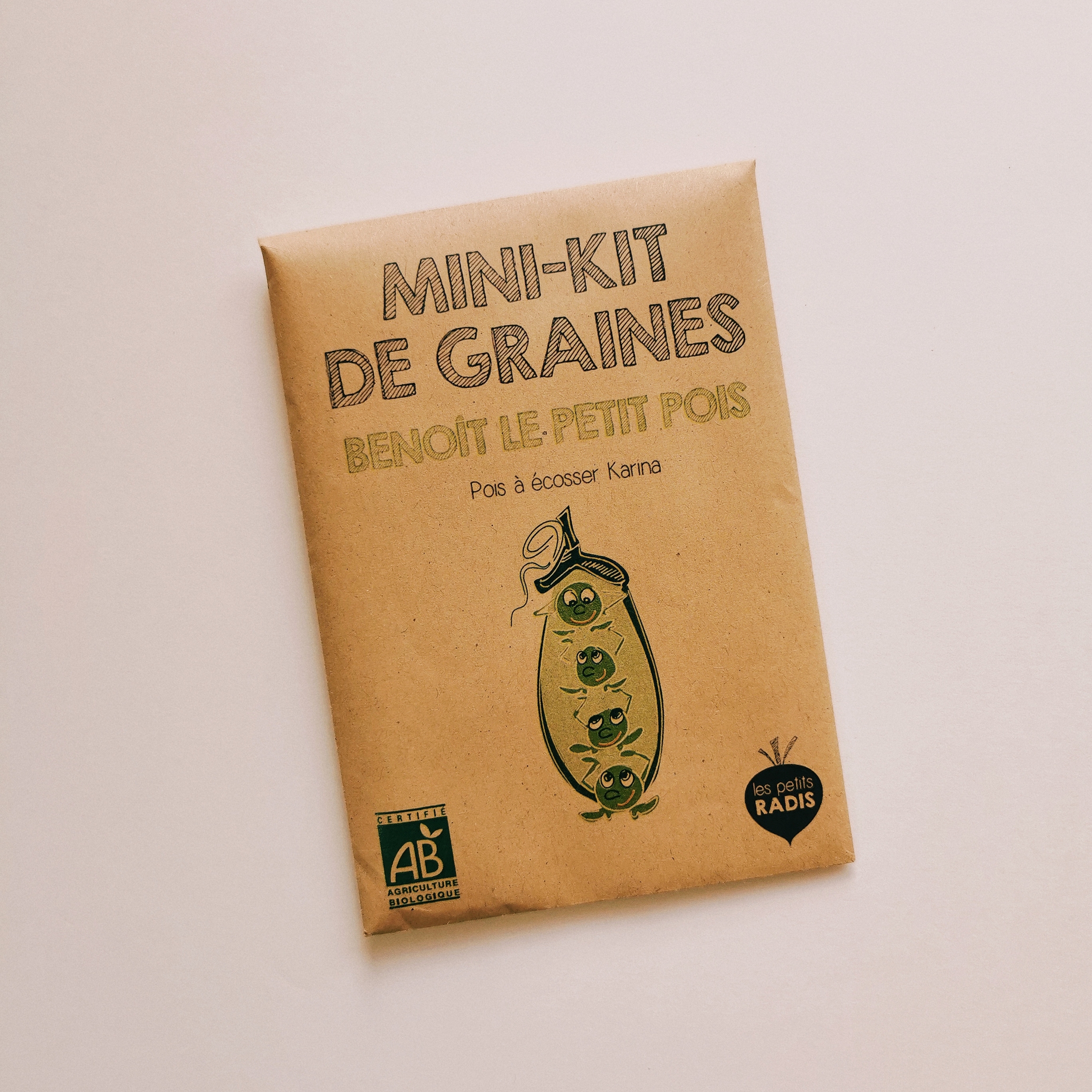 Mini kit de graines bio de Benoît le petit pois