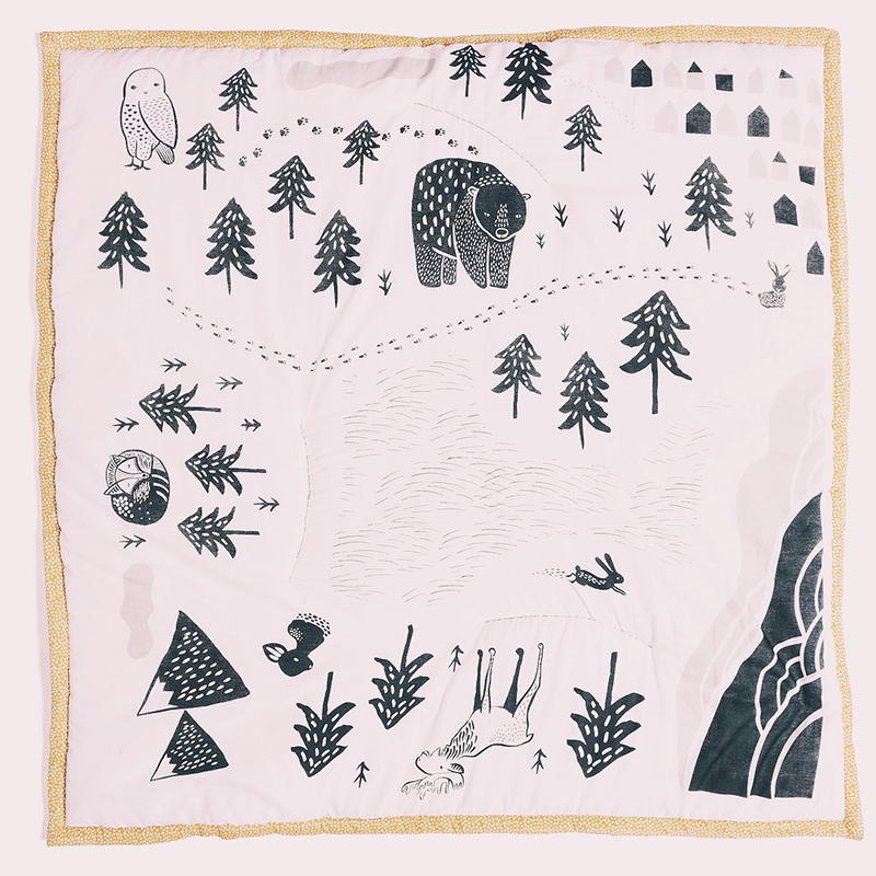 Grand tapis d'éveil noir et blanc "exploration"