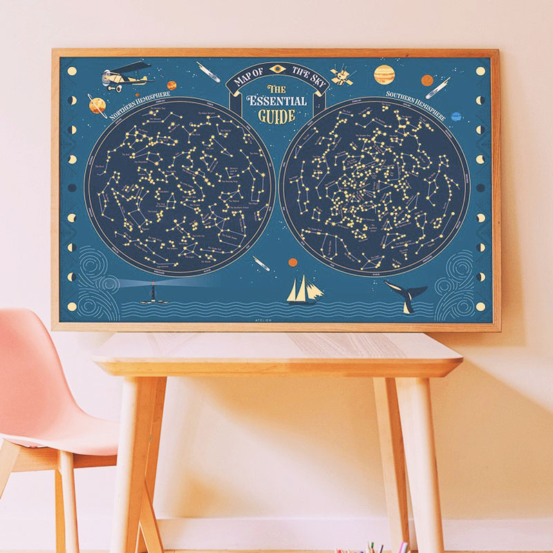 Poster Poppik - Stickers autocollants étoiles et constellations