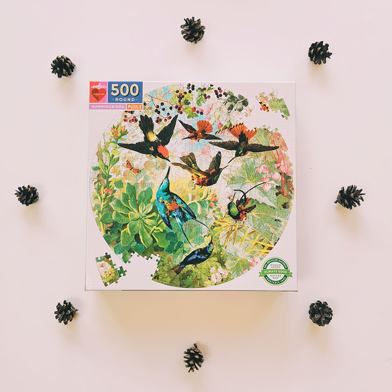 puzzle rond eeboo 500 pièces colibris