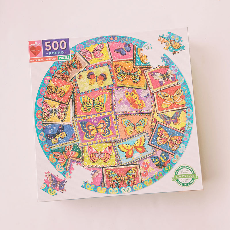 puzzle rond 500 pièces papillons