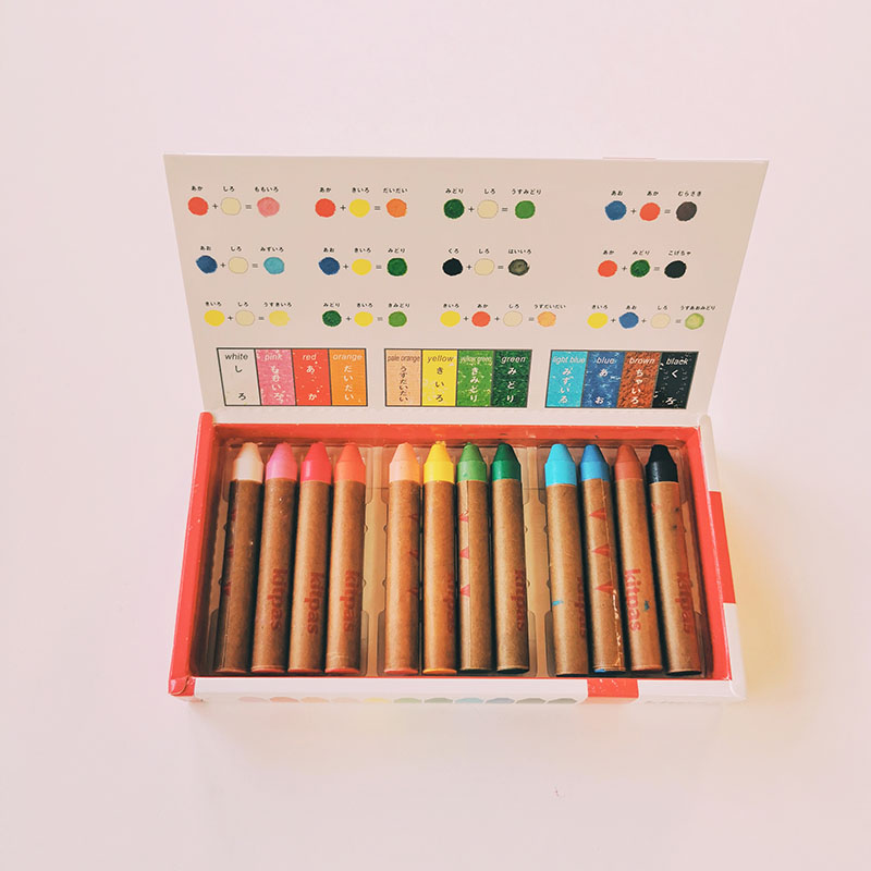 12 crayons de cire Kitpas effaçables multi-surfaces
