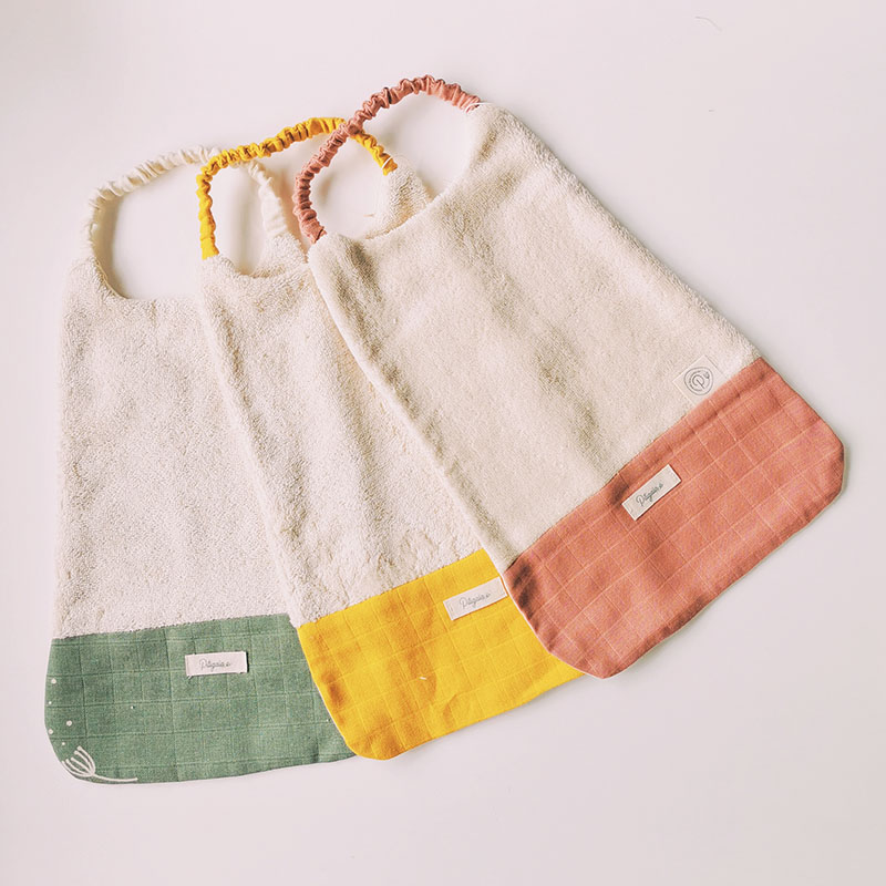 serviette mixte pour enfant douce et épaisse en coton bio fabavec élastique facile à enfiler
