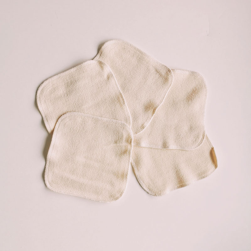 Lot de 5 grandes lingettes lavables en coton bio