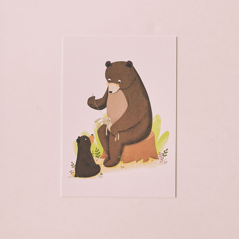 Carte postale - Grand-mère ours