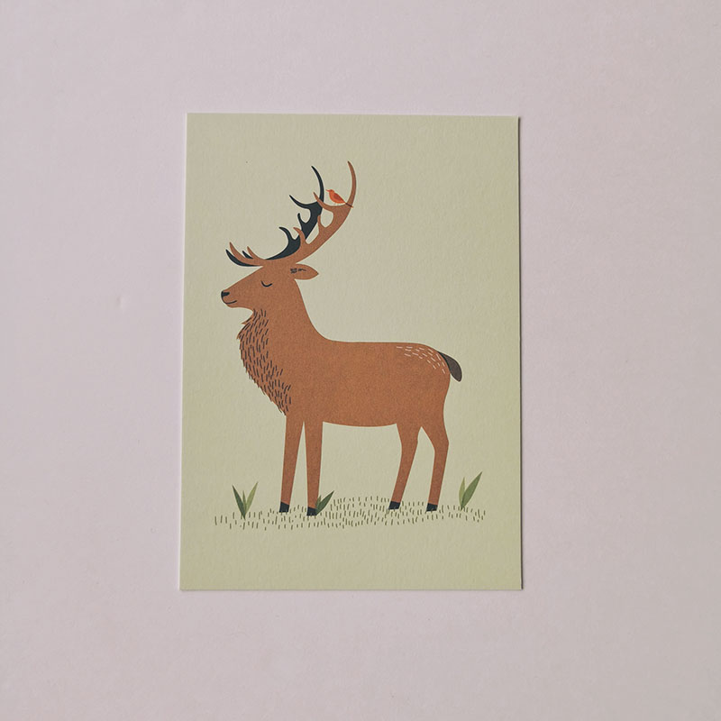 carte postale cerf de la forêt