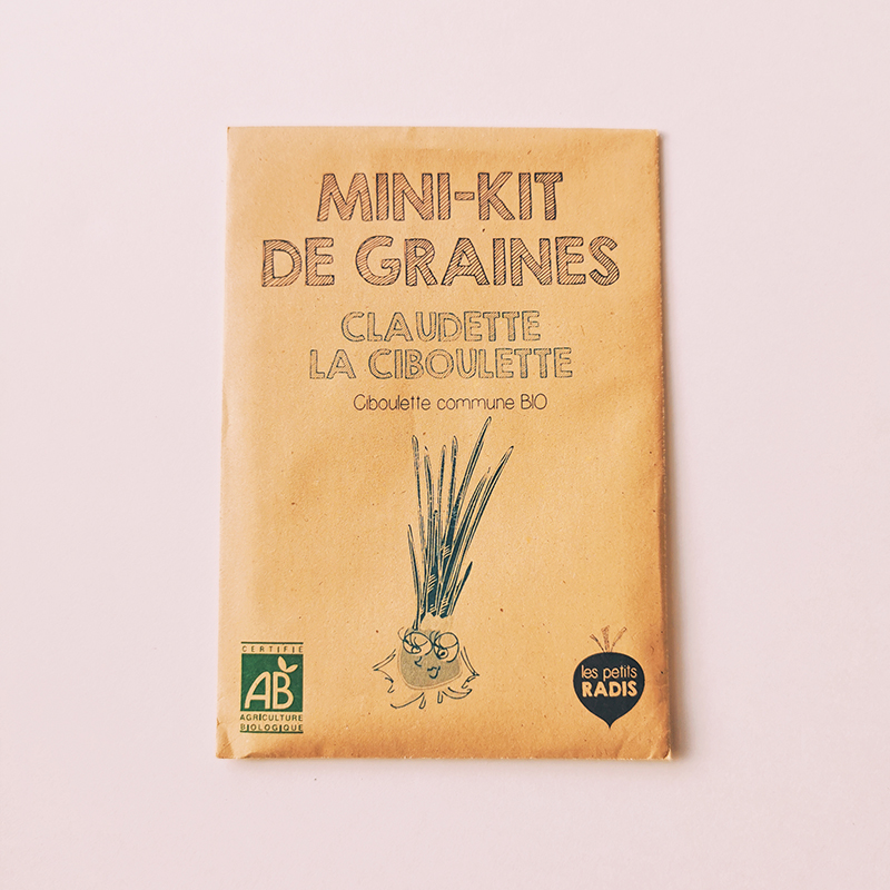 Mini kit de graines pour enfant bio Claudette la ciboulette