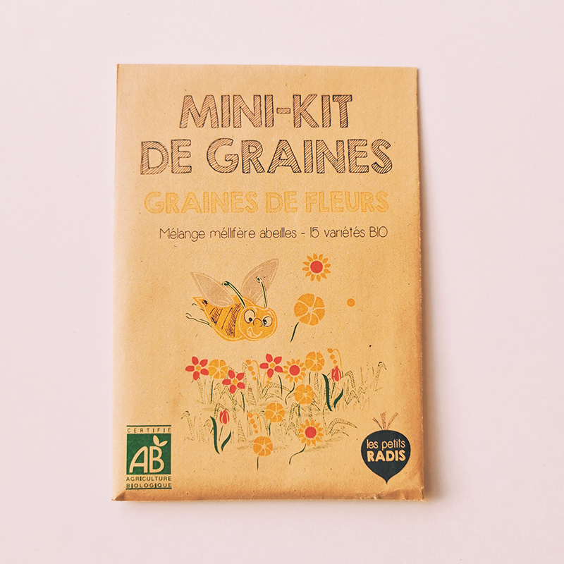 Mini kit de graines bio de mélange de fleurs mellifères