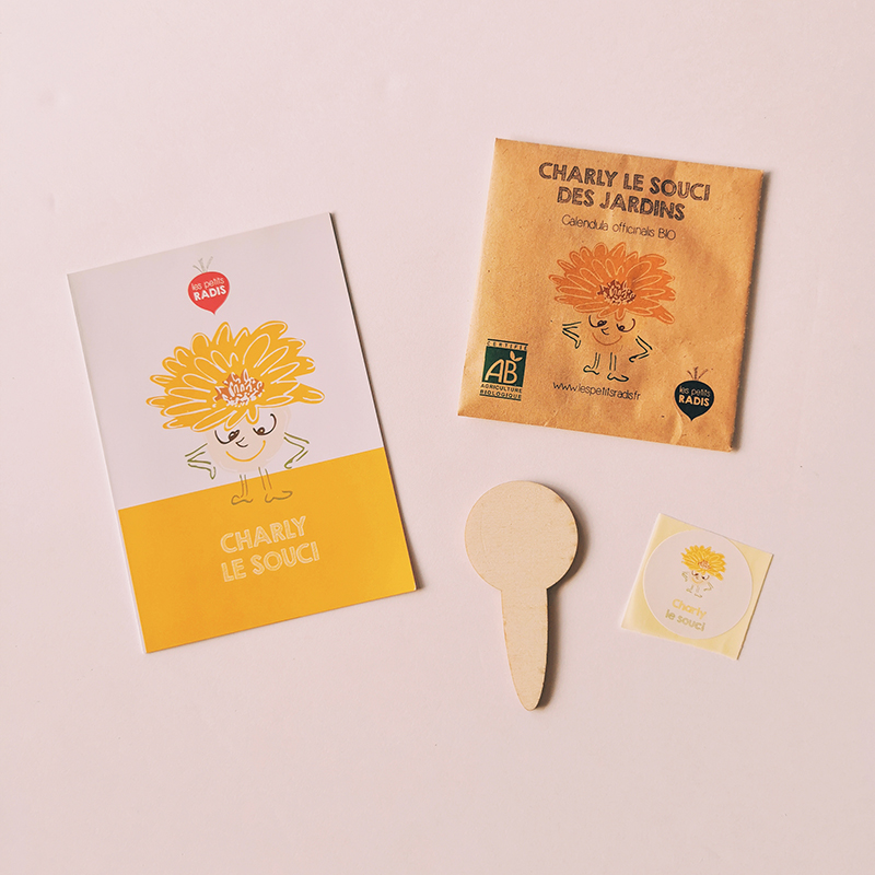 Mini kit de graines pour enfant bio - Charly le souci