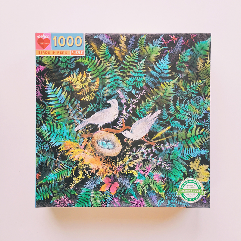 Puzzle 1000 pièces oiseaux dans les fougères - 10 ans
