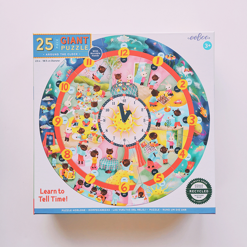 Puzzle rond 25 pièces horloge - 3 ans