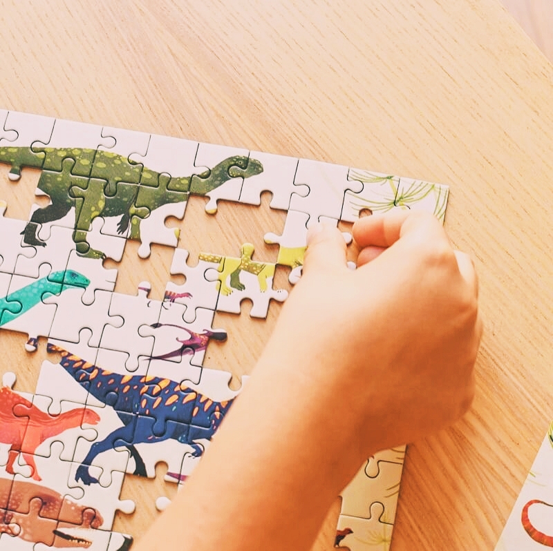 puzzle dinosaures 280 pièces en carton poppik