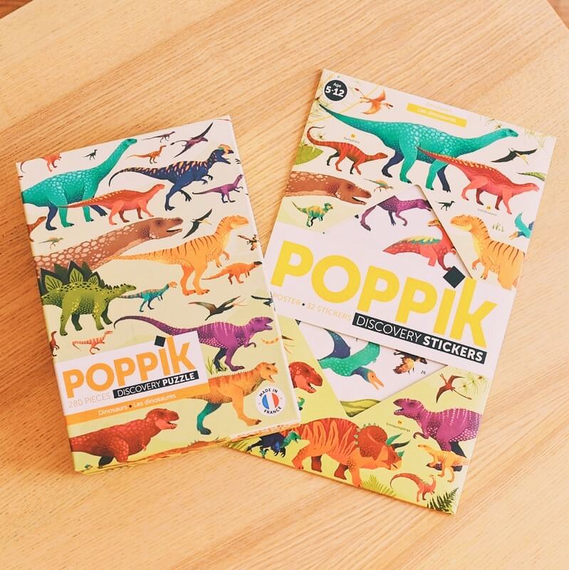 Mini Poster + 27 stickers - Les dinosaures (3-8 ans) - POPPIK - Perlin Paon  Paon